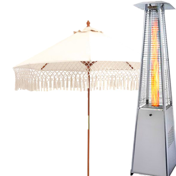 Rent outdoor equipment heaters and umbrellas